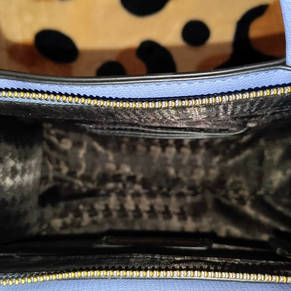 Karl Lagerfeld Navy Tote with Gold and Red Accents - Picture 8 of 9